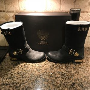 Vince Camuto nubuck suede biker boots